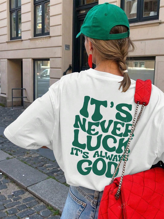 Slogan Muster Damen Lässig Oversized Kurzarm Sommer Grafik T-Shirts